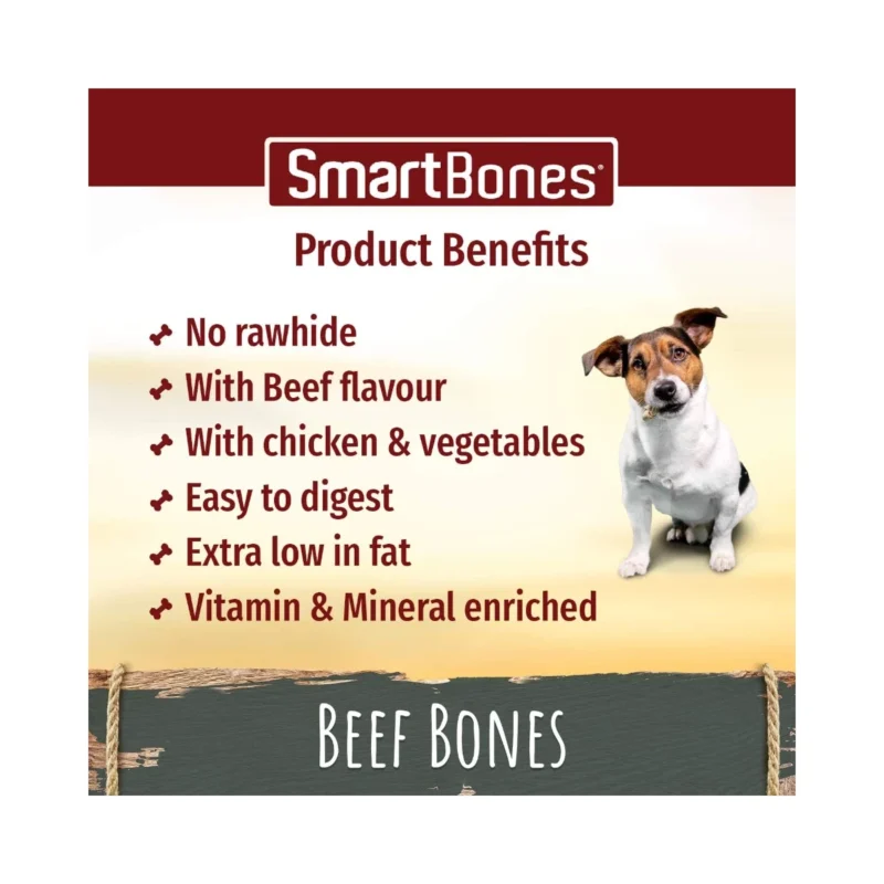 SmartBones Beef Mini 8 Adet Sığırlı Köpeği 128 gr