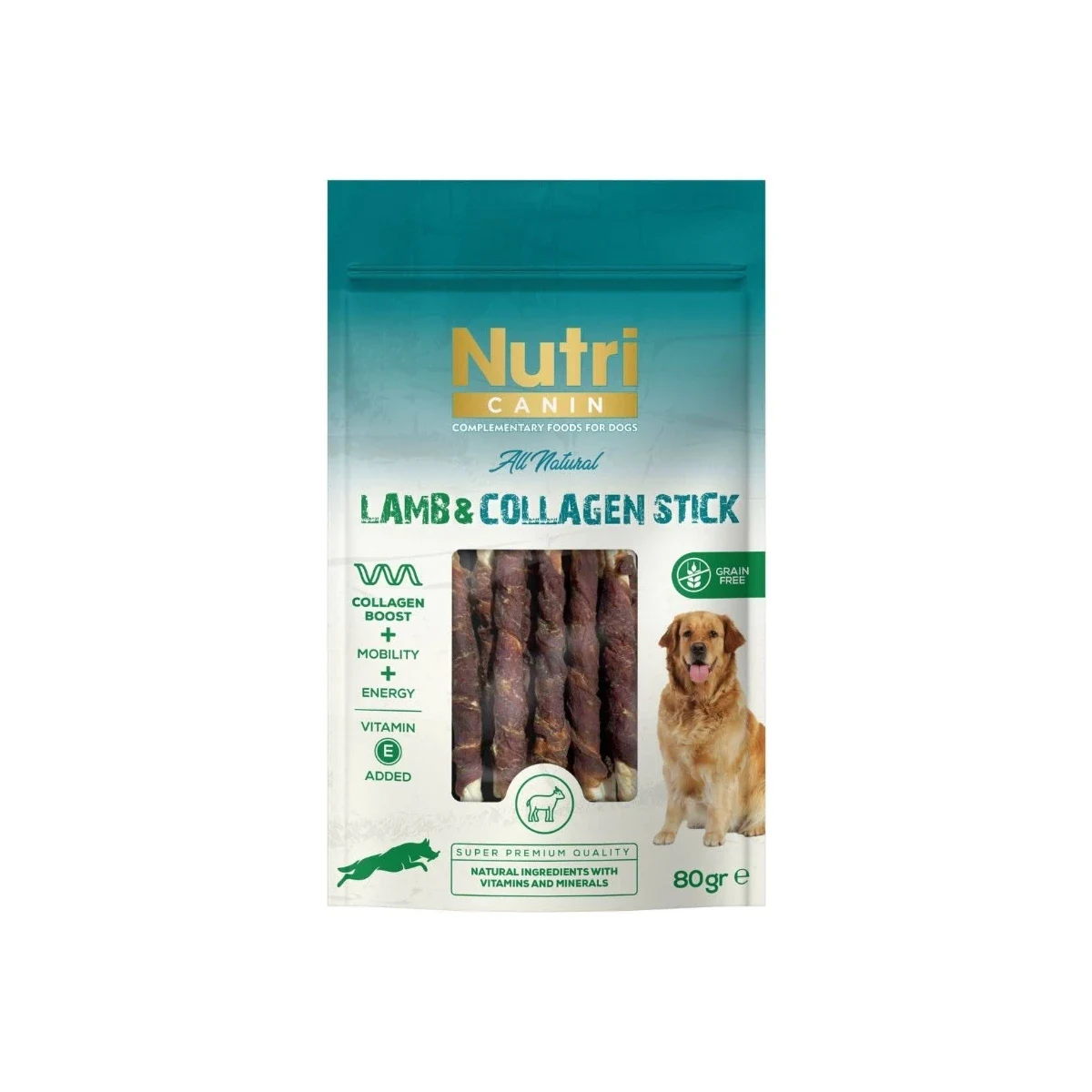 Nutri Canin Duck & Collagen Stick 80 g Köpek Nutri Canin Duck & Collagen Stick 80g – köpekler için ördekli ve kollajenli yumuşak ödül çubuğu