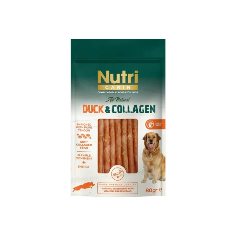 Nutri Canin Duck & Collagen 80 g köpek ödül maması, ördek etli ve kolajenli sağlıklı atıştırmalık