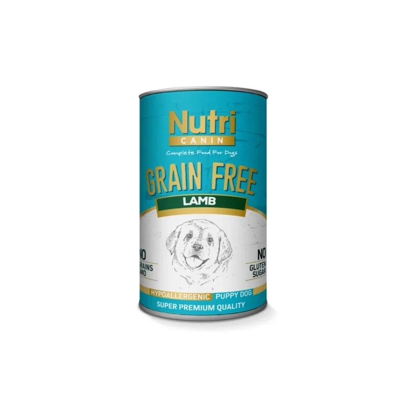 Nutri Canin tahılsız kuzu etli tatlı patatesli yavru köpek maması 400 g, kuzu eti ve omega yağ asitleri içerir.