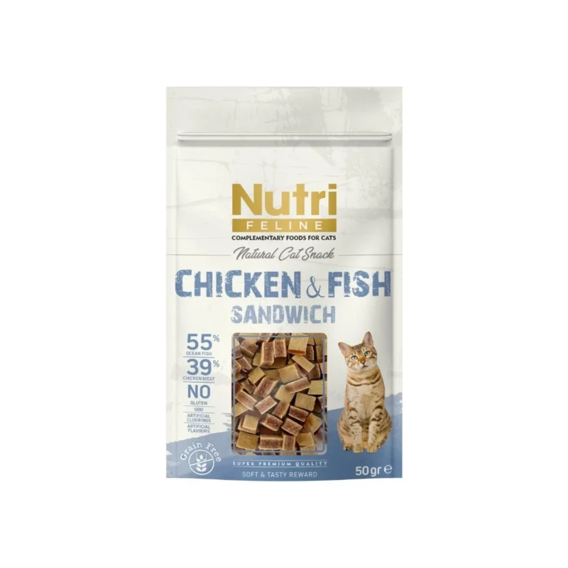 Nutri Feline Tavuklu ve Okyanus Balıklı Sandviç 50gr kedi ıslak maması