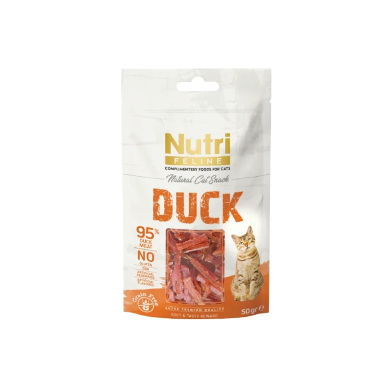 Nutri Feline Ördekli Kedi Ödül Maması 50gr - Kediler için lezzetli ve besleyici ördek etli ödül maması
