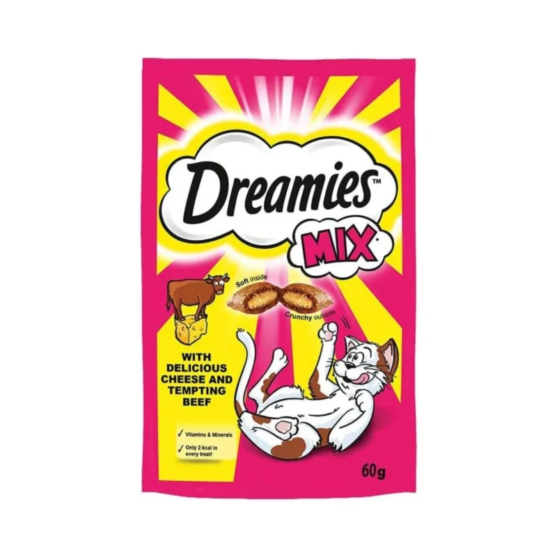 Dreamies Yetişkin Kedi Sığırlı Peynirli Ödül Maması 60g – Kediler için lezzetli ve besleyici atıştırmalık