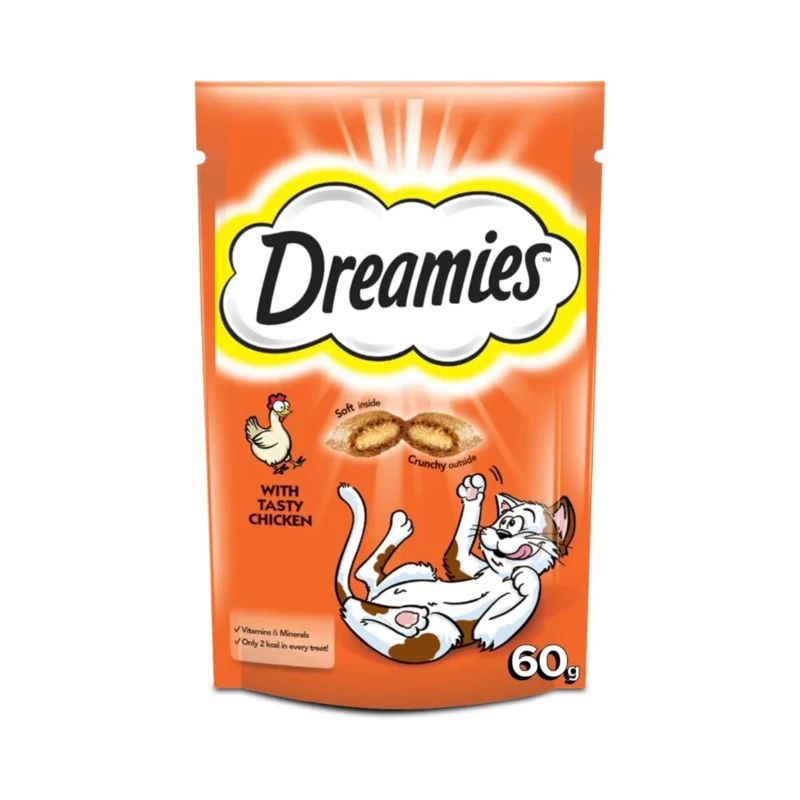Dreamies Yetişkin Kedi Tavuklu Ödül Maması 60 g – Kediler için lezzetli ve besleyici tavuklu atıştırmalık