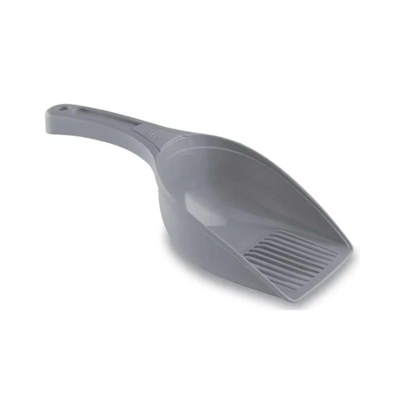 Stefanplast Single Stone Grey gri renkli kedi kumu küreği, dayanıklı plastik yapısıyla günlük kum temizliği için ideal.