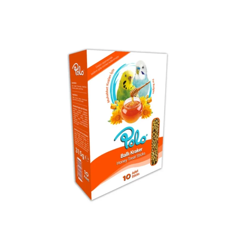 Polo Ballı Muhabbet Krakeri 10'lu paket, muhabbet kuşları için ballı lezzetli kraker atıştırmalık