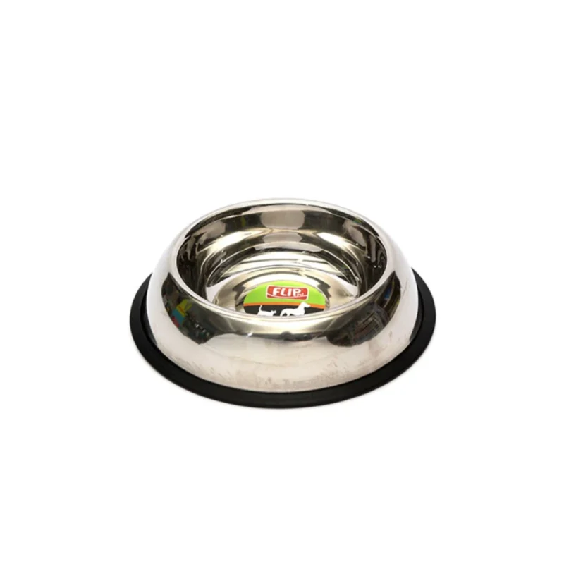 Flip kaymaz tabanlı çelik mama kabı 960 mL, evcil hayvanlar için paslanmaz çelik besleme kabı