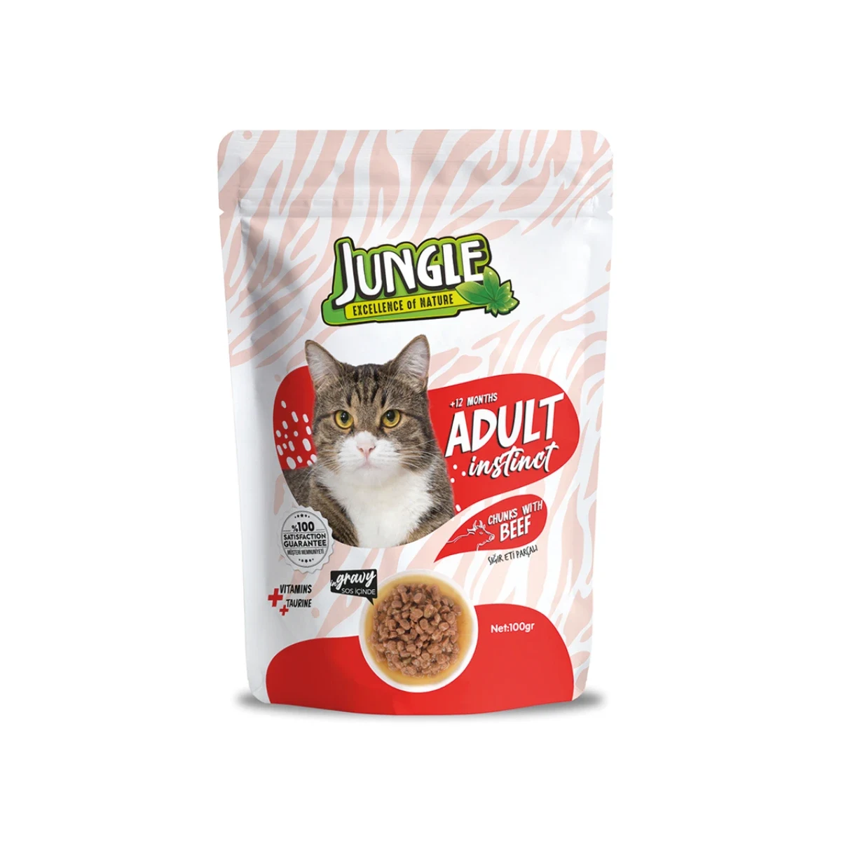 Jungle Kedi Biftekli Yaş Mama 100 g Kedi Jungle Kedi Biftekli Yaş Mama 100 g - Görsel 1