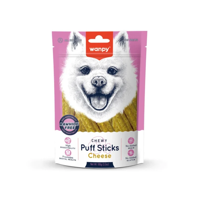 Wanpy tahılsız peynirli köpek çiğneme ödülü 100g, doğal içerikli sağlıklı köpek atıştırmalığı