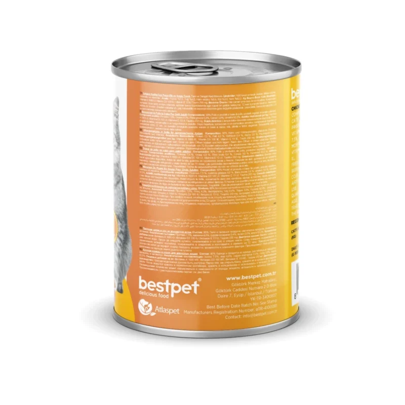 Bestpet tavuklu yetişkin kedi maması 400g sos içinde et parçacıklı porsiyon görseli