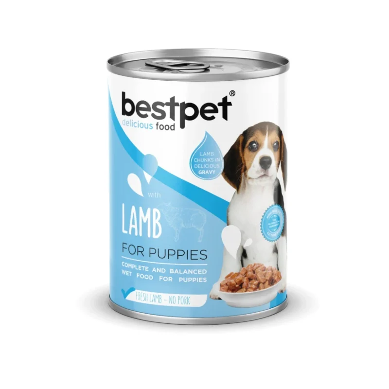 Bestpet kuzu etli yavru köpek maması, sos içinde et parçacıklı 400g yaş mama
