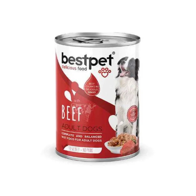 Bestpet sos içinde et parçacıklı dana etli köpek maması 400g, besleyici ve lezzetli ıslak mama