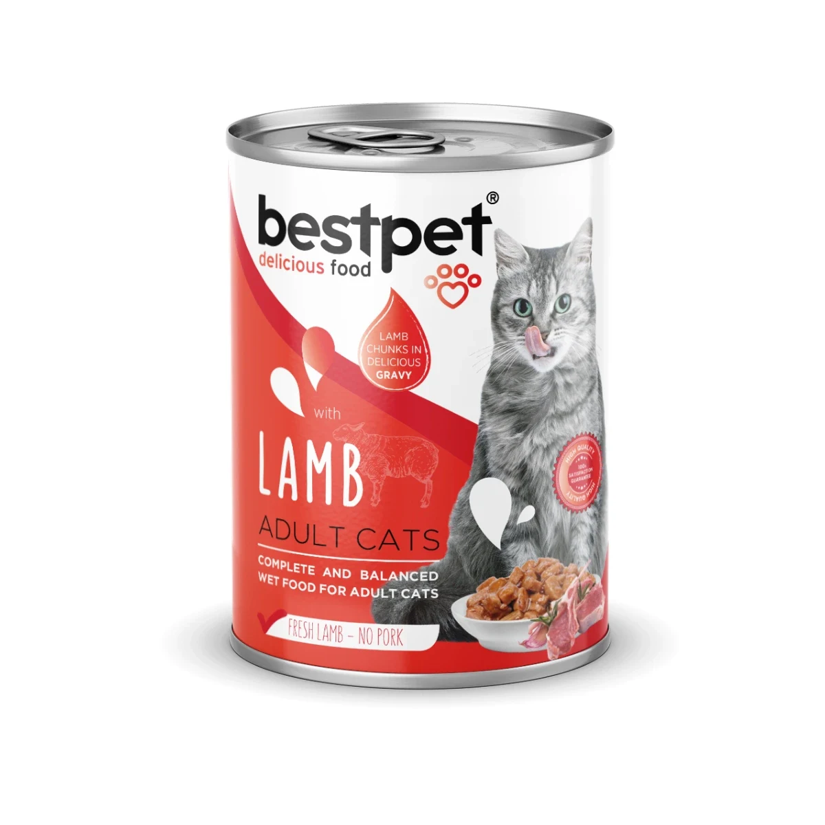 Bestpet Sos İçinde Et Parçacıklı Kuzu Etli Kedi Maması 400 g – Kediler İçin Lezzetli ve Doyurucu Kedi Bestpet kuzu etli kedi maması, sos içinde et parçacıklı 400 g porsiyon, yetişkin kediler için yaş mama