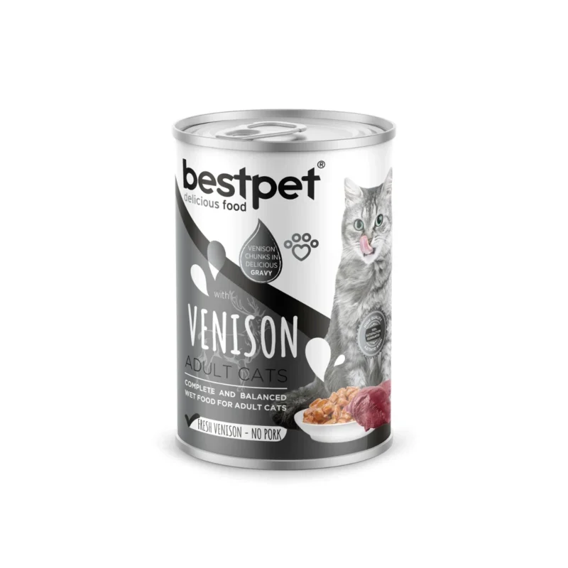 Bestpet geyik etli yetişkin kedi maması, sos içinde et parçacıklı 400 g濕糧