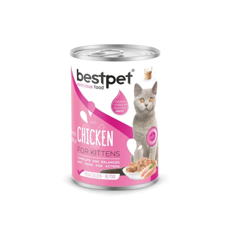 Bestpet tavuklu yavru kedi maması, sos içinde et parçacıklı 400 g yaş mama