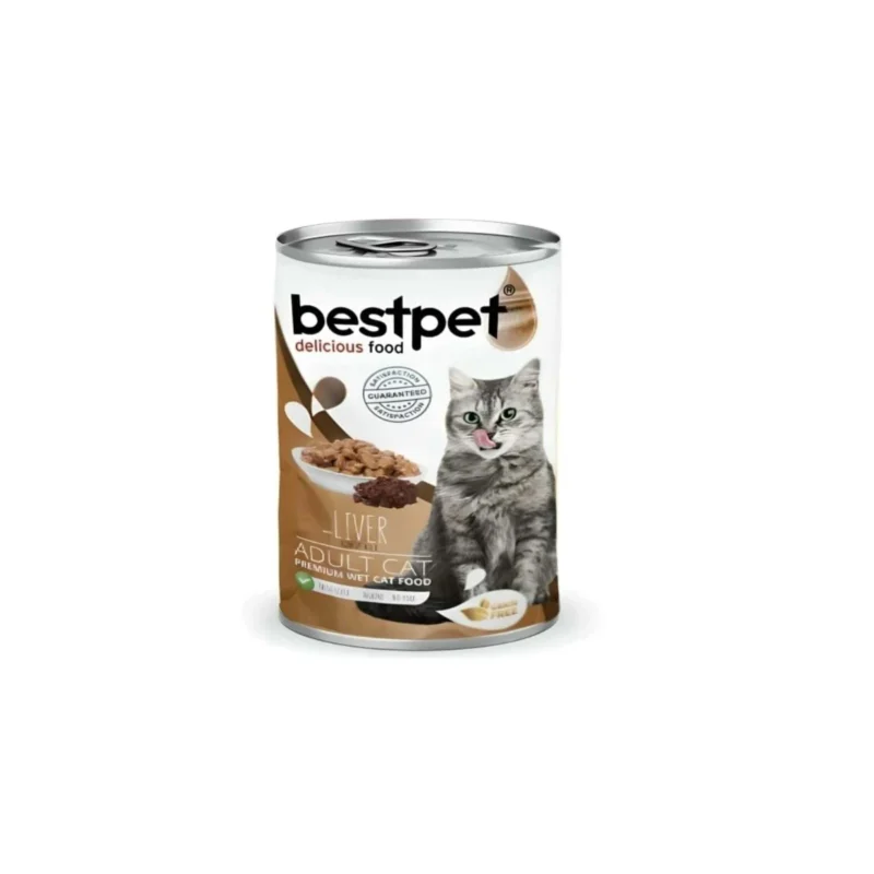 Bestpet sos içinde et parçacıklı ciğerli yetişkin kedi maması 400 g, yaş kedi maması