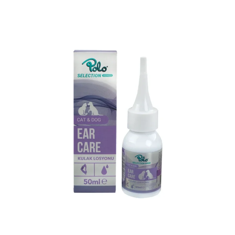 Polo Ear Care kedi ve köpek kulak losyonu 50 ml, evcil hayvan kulak temizliği için etkili bakım ürünü