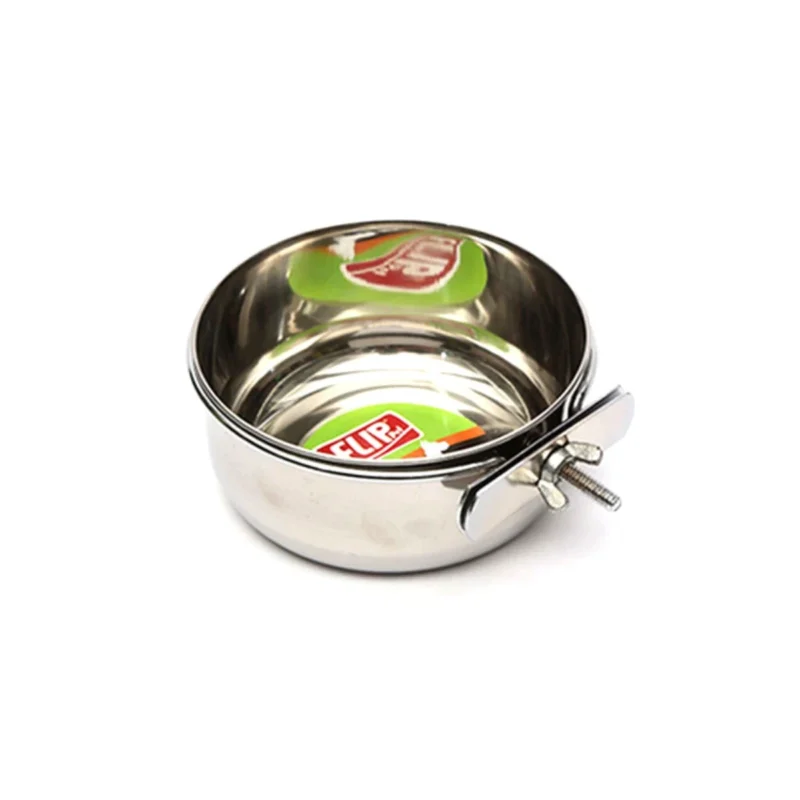 Flip vidalı çelik mama kabı 30 oz, paslanmaz çelik, dayanıklı ve pratik evcil hayvan besleme kabı