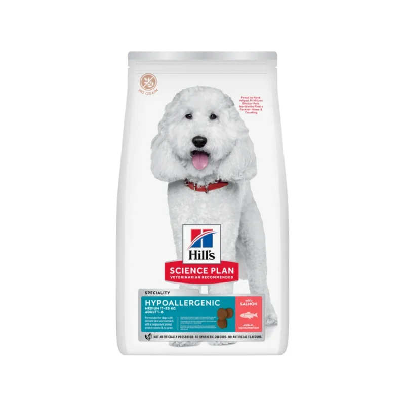 Hill's Science Plan tahılsız somonlu hipoalerjenik orta ırk yetişkin köpek maması 12 kg paket görseli