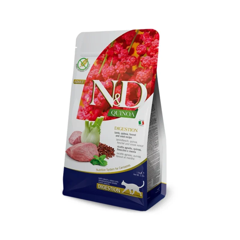 N&D Quinoa Cat Digestion Kuzu ve Rezene Yetişkin Kedi Maması 1,5 Kg - Sindirim Destekli Tahılsız Mama