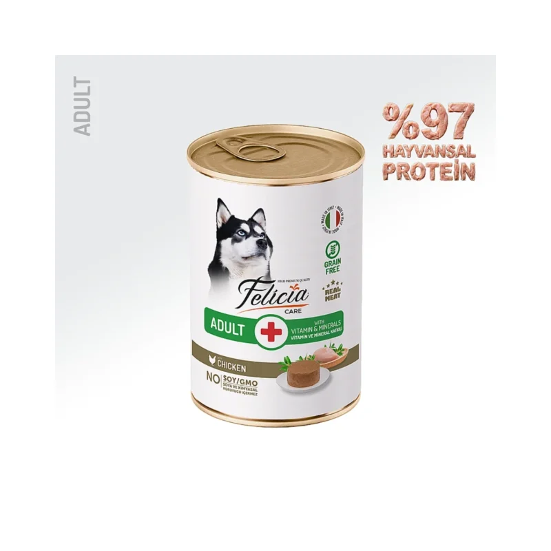 Felicia Tavuklu Yetişkin Köpek Yaş Mama 400 g - Tavuk etli, besleyici yaş mama