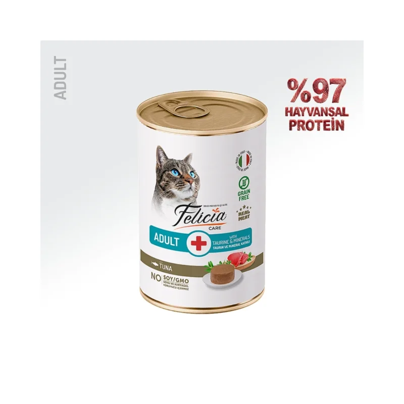 Felicia Tahılsız Ton Balıklı Yetişkin Kedi Yaş Mama 400g – Tahılsız, doğal içerikli kedi konservesi