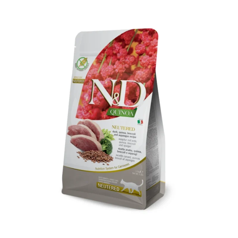 N&D Quinoa Kısırlaştırılmış Kedi Ördek Brokoli Kuşkonmaz Mama 1,5 Kg