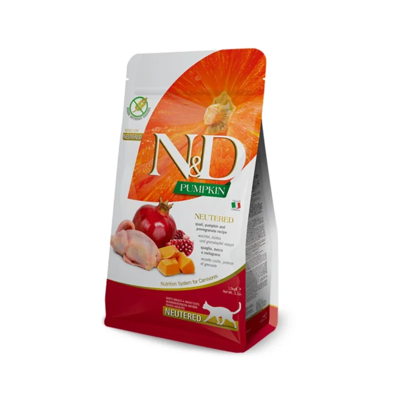 N&D Pumpkin Kısırlaştırılmış Kedi Bıldırcın & Nar Kuru Mama 1,5 Kg