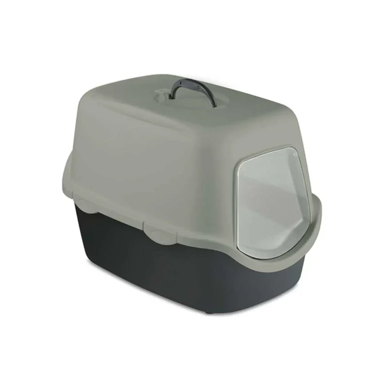 Stefanplast Cathy Green Line kedi tuvaleti, 56x40x40 cm, çevre dostu yeşil serisi plastik kedi lazımlığı