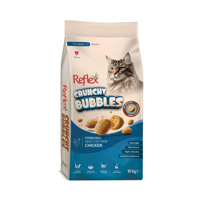 Reflex Crunchy Bubbles Tavuklu Kısırlı Kedi Maması 10 kg – Kısırlaştırılmış kediler için özel formül