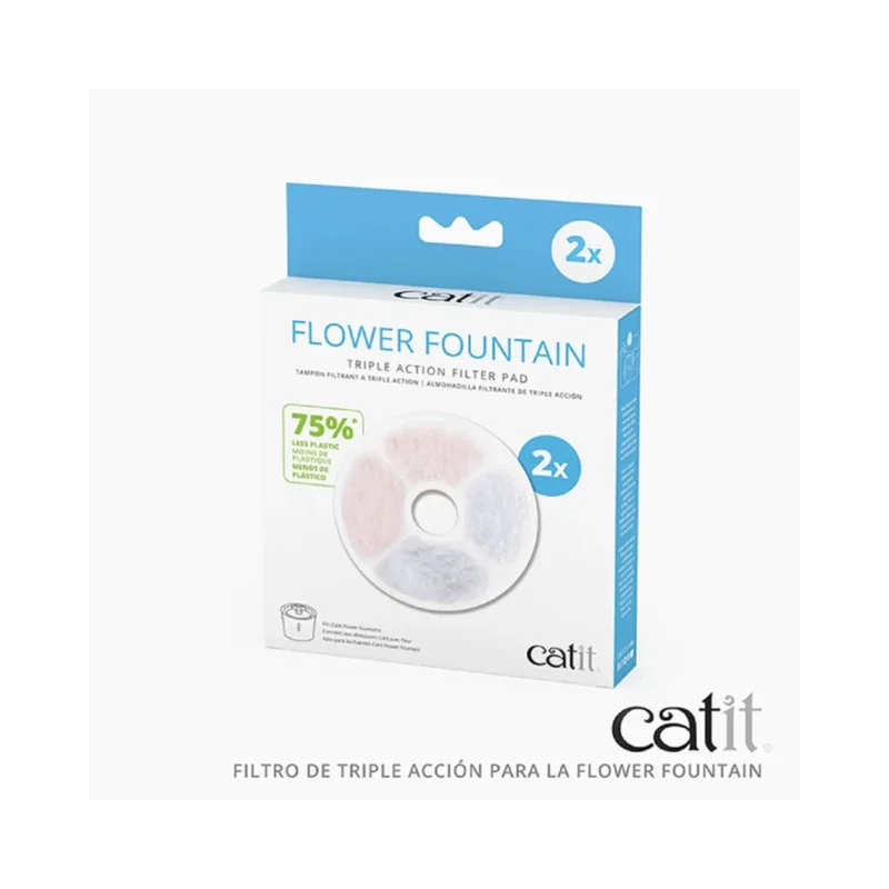 Catit Flower Su Pınarı yedek kartuş 2'li paket, kedi su pınarı filtre kartuşu