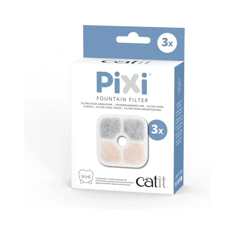 Catit Pixi yedek kartuş 3'lü paket, kedi çeşmesi için yedek filtre seti