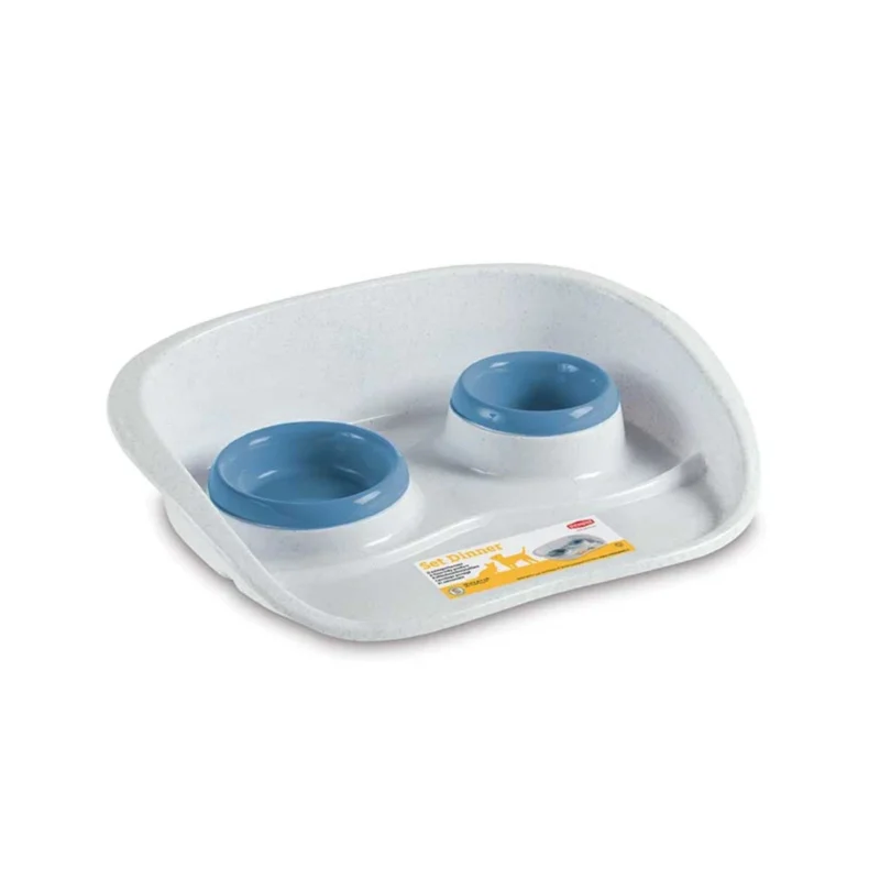 Stefanplast mama kabı seti gökyüzü mavisi renk, evcil hayvanlar için şık ve pratik beslenme seti